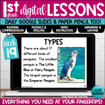 Preview of First Grade Digital & Paper Lesson Plans Week 19 Google Slides