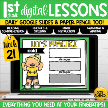 Preview of First Grade Digital & Paper Lesson Plans Week 21