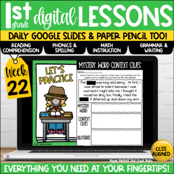 Preview of First Grade Digital & Paper Lesson Plans Week 22