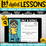 First Grade Digital & Paper Lesson Plans Week 9 Google Slides