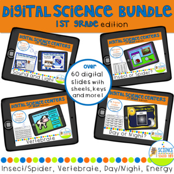 Preview of First Grade Digital Science Bundle Packs and Review