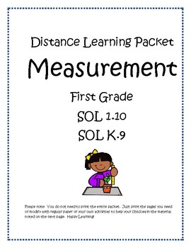 Preview of First Grade Distance Learning Packet-Measurement