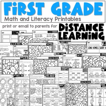 Preview of First Grade Distance Learning Packet for April | Everything You Need in 1 Packet