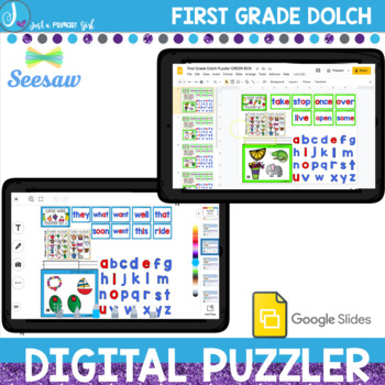 Preview of First Grade Dolch Sight Word Center- Distance Learning - Google Slides & Seesaw