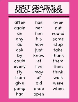 1st grade sight words worksheets free