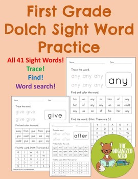 First Grade Dolch Sight Word Practice by The Organized Nerd | TPT