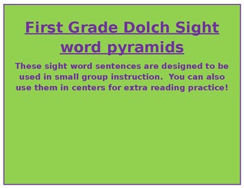Preview of SIGHT WORD FLUENCY PYRAMIDS