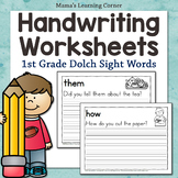 Handwriting Practice: 1st Grade Dolch Sight Word Sentences