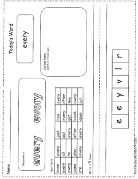 Preview of First Grade Dolch Sight Word Work