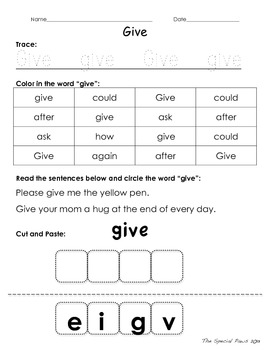 first grade dolch sight words list