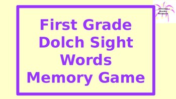 Preview of First Grade Dolch Words Memory Game