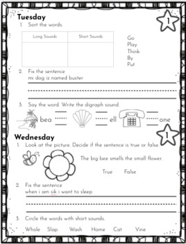 Preview of First Grade ELA Bellwork Yearly Packet