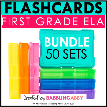 Preview of First Grade ELA Flashcards - Taskcards - Science of Reading - Phonics - Alphabet
