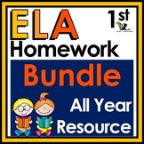 First Grade ELA Homework Bundle with Digital Option for Di