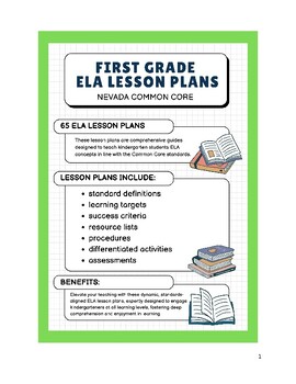 Preview of First Grade ELA Lesson Plans - Nevada Common Core