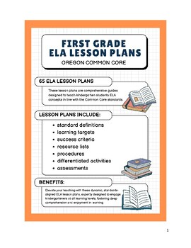Preview of First Grade ELA Lesson Plans - Oregon Common Core