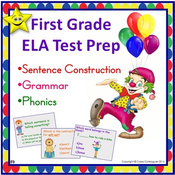 Preview of ELA Test Prep, First Grade Distance Learning