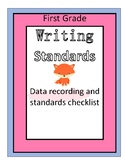 First Grade ELA Writing Standard Checklist & Assessment Data