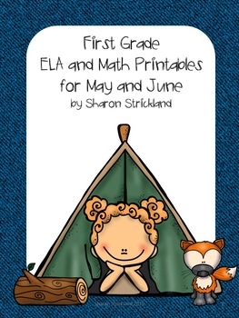 Preview of First Grade ELA and Math Printables for May and June