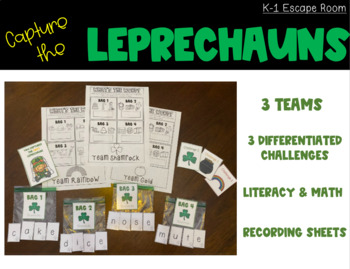 Preview of First Grade ESCAPE ROOM -  Leprechaun Edition