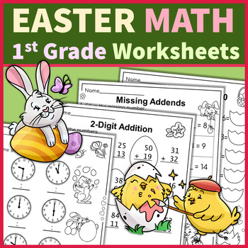 Preview of Easter 1st Grade No Prep Printables | Math Worksheets