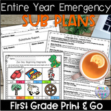 First Grade Entire Year Sub Plans Bundle