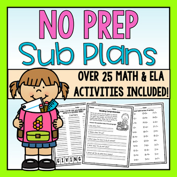 Preview of First Grade Emergency Sub Plans