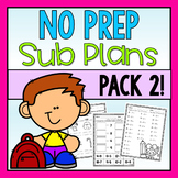 First Grade Emergency Sub Plans Pack 2!
