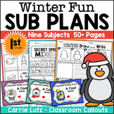 January Sub Plans First Grade Winter Emergency Substitute Plans