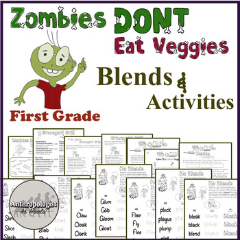 Preview of First Grade Emergency Sub Plans: Zombies Don't Eat Veggies