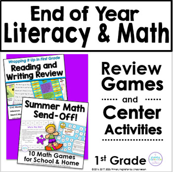 Preview of End of Year Activities First Grade Math & Literacy - Summer School