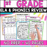 First Grade End of Year Review Summer Packet ELA Phonics R