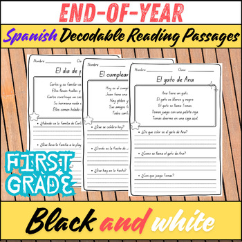 Preview of First Grade End-of-Year Spanish Decodable Reading Passages: Orton-Gillingham ...