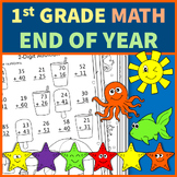 First Grade End of the Year Math Review No Prep Printables