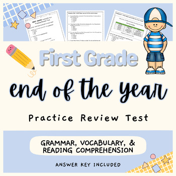 Preview of First Grade End of the Year Practice Review Test | Assessment