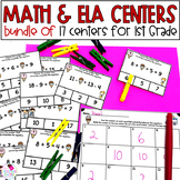 First Grade End of the Year Review - Math Centers - Litera