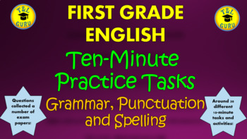 Preview of First Grade English Ten-Minute Practice Tasks! Grammar, Punctuation, & Spelling