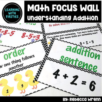 Preview of First Grade Math Focus Wall Topic 1 Understanding Addition