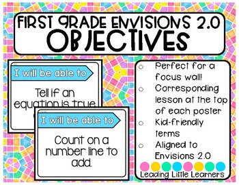 Preview of First Grade Envisions 2.0 Objectives