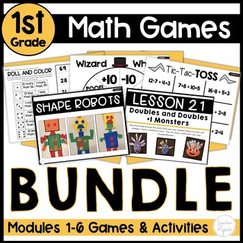 Preview of 1st Grade Math Games and Review Activities Modules 1-6