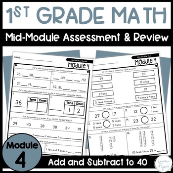 Preview of 1st Grade Math Module 4 Mid-Module Assessment and Review
