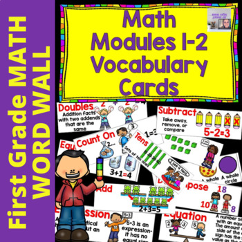 Preview of First Grade Eureka Vocab Word Cards Modules 1 & 2