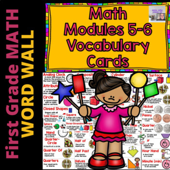 Preview of First Grade Eureka Vocab Word Cards Modules 5 & 6