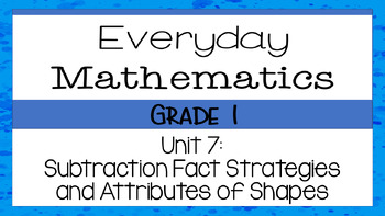 Preview of First Grade Everyday Math (EDM4) Unit 7 Lesson Slides