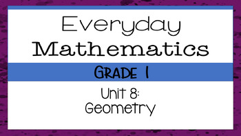 Preview of First Grade Everyday Math (EDM4) Unit 8 Lesson Slides