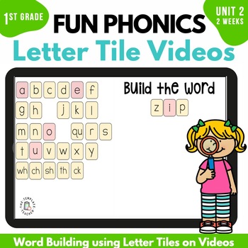 Preview of First grade FUN Phonics Practice Review w Magnetic Letter Tile Unit 2 Activities