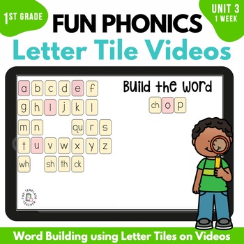 Preview of First grade FUN Phonics Practice Review w Magnetic Letter Tile Unit 3 Activities