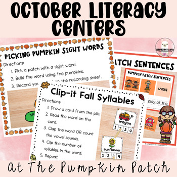 Preview of First Grade Fall Literacy Center Games and Resources | At the Pumpkin Patch