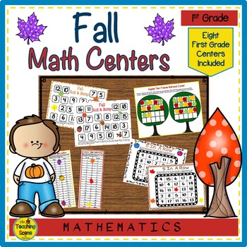 Preview of First Grade Fall Math Centers: Math Facts, Ten Frames, Number Order & More