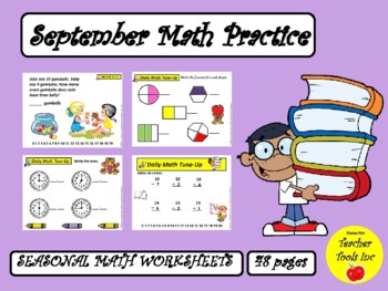 Preview of First Grade Fall Math Worksheets